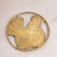 Vintage Brass Rooster Chicken Circular Trivet