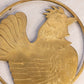 Vintage Brass Rooster Chicken Circular Trivet