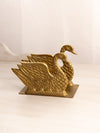 Vintage Brass Swan Letter Napkin Holder