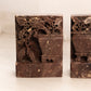 Vintage Brown Stone Bookends with Flower and Pot Design