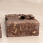 Vintage Brown Stone Bookends with Flower and Pot Design