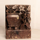 Vintage Brown Stone Bookends with Flower and Pot Design