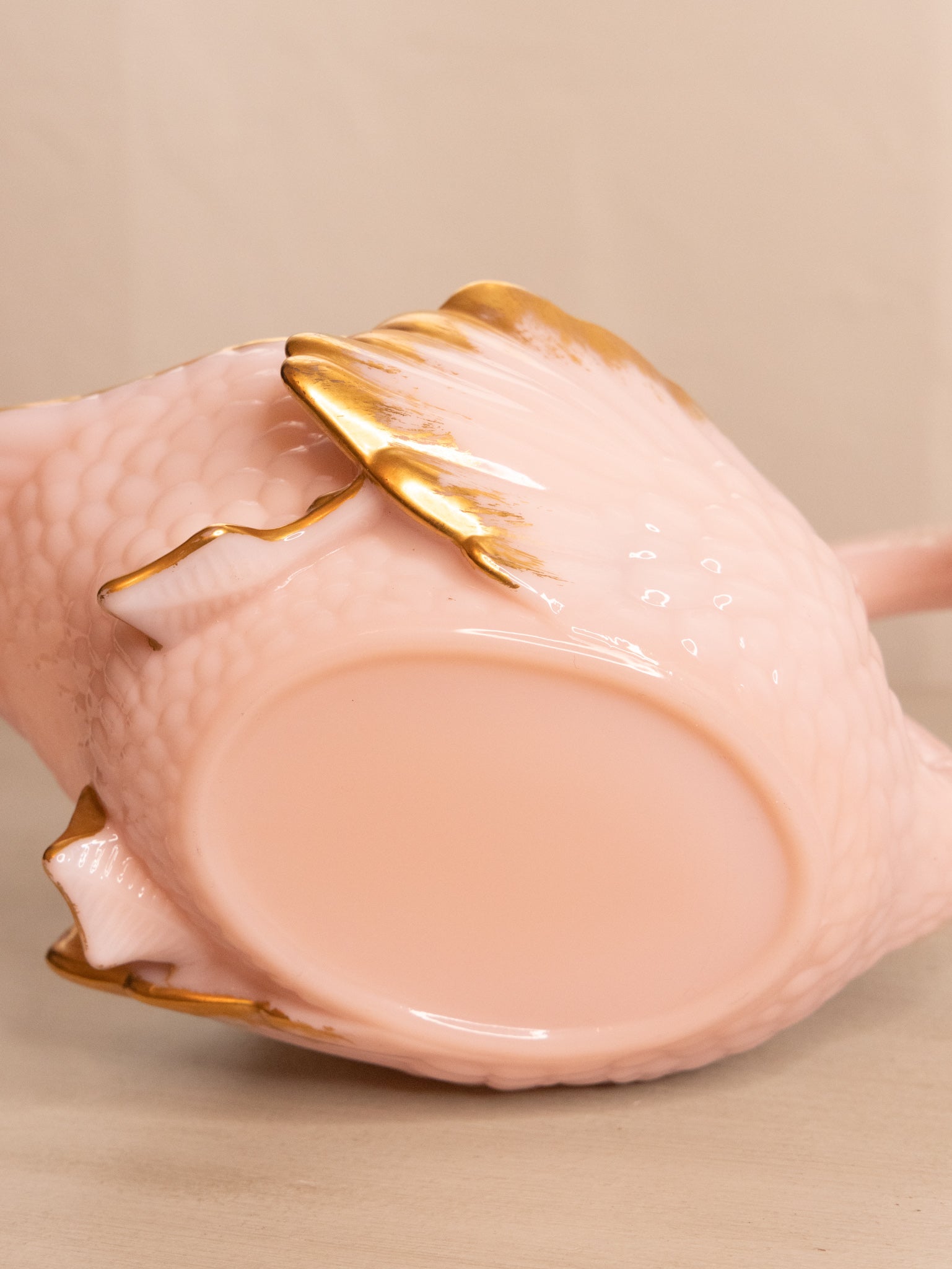 Vintage Cambridge Glass Tuscan Pink Milk Glass Swan Dish Set with
