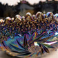 Vintage Carnival Glass Comet in The Stars Bowl with Sawtooth Edge