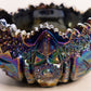 Vintage Carnival Glass Comet in The Stars Bowl with Sawtooth Edge