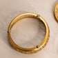 Vintage Circular Clear Gold Tone Metal Lidded Jar with Clear Insert