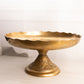Vintage Extra Large Brass Compote with Floral Designs in Center and on Base