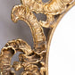 Vintage Extra Large Oval Gold Tone Mirror Tray with Floral Designs