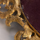 Vintage Extra Large Oval Gold Tone Mirror Tray with Floral Designs