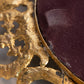 Vintage Extra Large Oval Gold Tone Mirror Tray with Floral Designs