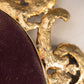 Vintage Extra Large Oval Gold Tone Mirror Tray with Floral Designs
