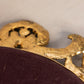 Vintage Extra Large Oval Gold Tone Mirror Tray with Floral Designs