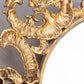 Vintage Extra Large Oval Gold Tone Mirror Tray with Floral Designs