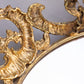 Vintage Extra Large Oval Gold Tone Mirror Tray with Floral Designs