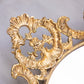 Vintage Extra Large Oval Gold Tone Mirror Tray with Floral Designs
