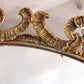 Vintage Extra Large Oval Gold Tone Mirror Tray with Floral Designs