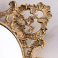 Vintage Extra Large Oval Gold Tone Mirror Tray with Floral Designs