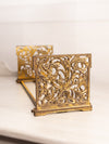Vintage Fancy Brass Floral Extendable Book Rack