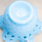 Vintage Fenton Blue Milk Glass Bowl with Basket Weave Design