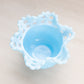 Vintage Fenton Blue Milk Glass Bowl with Basket Weave Design