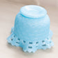 Vintage Fenton Blue Milk Glass Bowl with Basket Weave Design