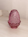Vintage Fenton Dark Pink Glass Inverted Strawberry Fairy Lamp