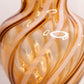 Vintage Fenton Glass Amber Opalescent Swirl Ruffled Glass Vase