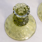 Vintage Fenton Glass Colonial Green Daisy and Button Candlestick