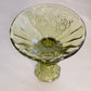 Vintage Fenton Glass Colonial Green Daisy and Button Candlestick