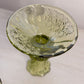 Vintage Fenton Glass Colonial Green Daisy and Button Candlestick