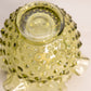 Vintage Fenton Glass Green Hobnail Vase with Ruffle Edge