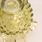 Vintage Fenton Glass Green Hobnail Vase with Ruffle Edge