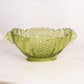 Vintage Fenton Glass Large Oval Colonial Green Daisy and Button Console Bowl