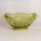 Vintage Fenton Glass Large Oval Colonial Green Daisy and Button Console Bowl