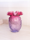 Vintage Fenton Glass Large Pink Purple Mulberry Daffodil Flower Vase