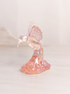 Vintage Fenton Glass Light Pink Iridescent Hummingbird Figurine