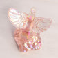 Vintage Fenton Glass Light Pink Iridescent Hummingbird Figurine
