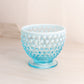 Vintage Fenton Glass Medium Blue Opalescent Hobnail Footed Bowl (Missing Lid)