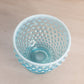 Vintage Fenton Glass Medium Blue Opalescent Hobnail Footed Bowl (Missing Lid)