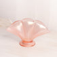 Vintage Fenton Light Pink Velva Rose Iridescent Stretch Glass Fan Vase