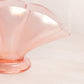 Vintage Fenton Light Pink Velva Rose Iridescent Stretch Glass Fan Vase