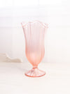 Vintage Fenton Light Pink Velva Rose Iridescent Stretch Glass Footed Handkerchief Vase