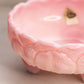Vintage Fenton Medium Pink Rosalene Glass 3-Toed Water Lily Bowl