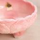 Vintage Fenton Medium Pink Rosalene Glass 3-Toed Water Lily Bowl