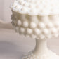Vintage Fenton Milk Glass Hobnail Lidded Compote Candy Dish