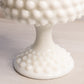 Vintage Fenton Milk Glass Hobnail Lidded Compote Candy Dish