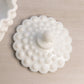 Vintage Fenton Milk Glass Hobnail Lidded Compote Candy Dish