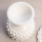 Vintage Fenton Milk Glass Hobnail Lidded Compote Candy Dish