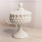 Vintage Fenton Milk Glass Hobnail Lidded Compote Candy Dish