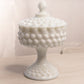 Vintage Fenton Milk Glass Hobnail Lidded Compote Candy Dish